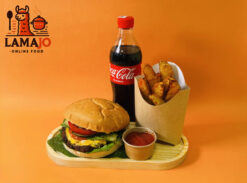 Անգուսի բուրգեր + գյուղական կարտոֆիլ + Կոլա