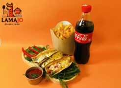 Հավի տակո + ֆրի + Կոլա